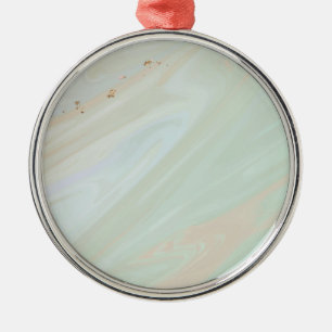 Marmorpastel Glitzer Premium Rund Ornament Aus Metall