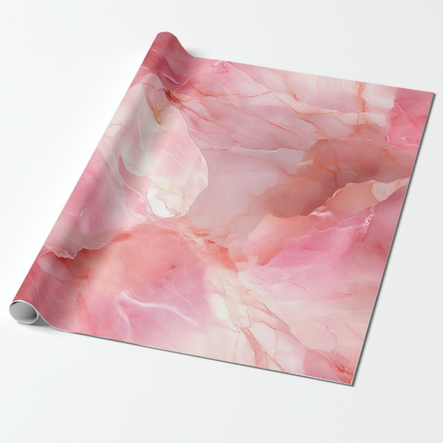 Marmorpastel Pink Geschenkpapier (Ungerollt)