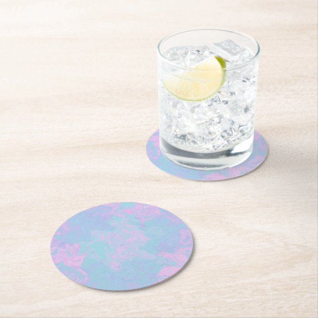 Marmorpastel Runder Pappuntersetzer (Vor Ort)