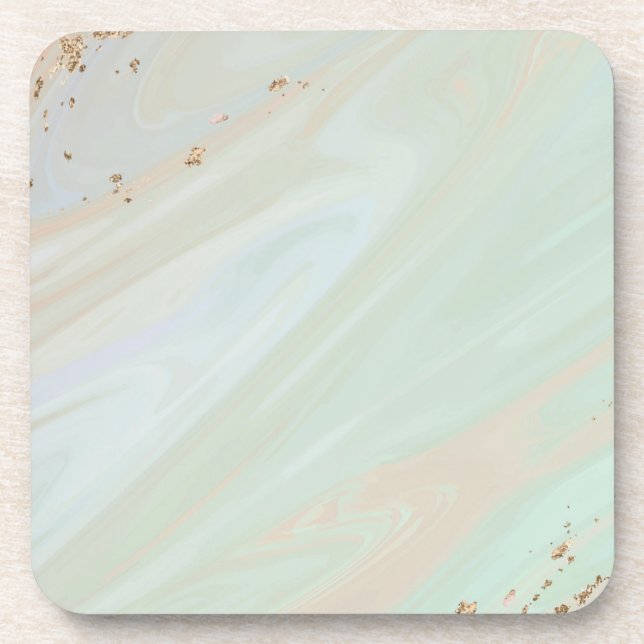 Marmorpastel Stone Texture Glitzer Wasserfarbe Getränkeuntersetzer (Vorderseite)
