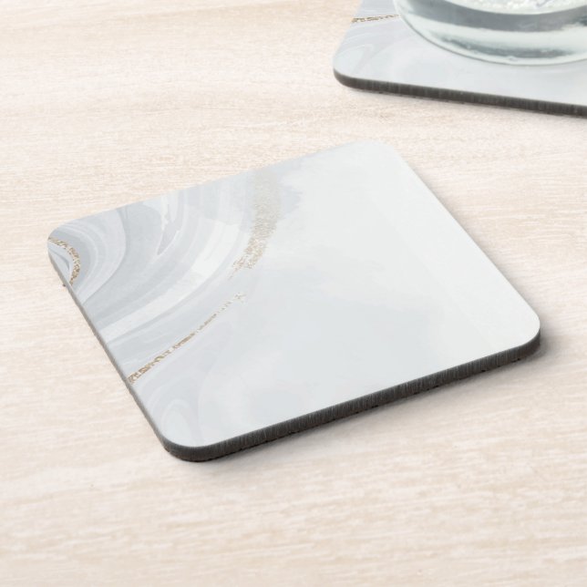 Marmorpastel Stone Texture Glitzer Wasserfarbe Getränkeuntersetzer (Linke Seite)
