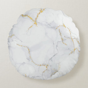 Marmorpastel Stone Texture Glitzer Wasserfarbe Rundes Kissen