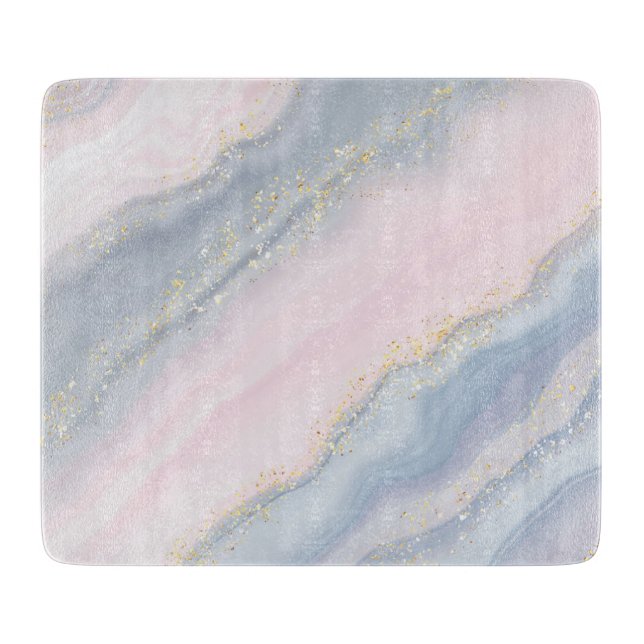 Marmorpastel Stone Texture Glitzer Wasserfarbe Schneidebrett (Vorderseite)