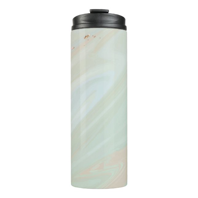 Marmorpastel Stone Texture Glitzer Wasserfarbe Thermosbecher (Vorderseite)