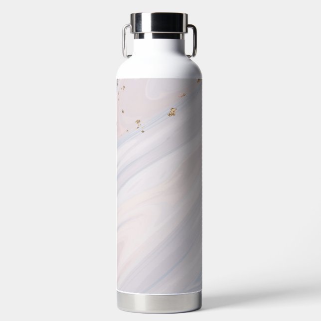 Marmorpastel Stone Texture Glitzer Wasserfarbe Trinkflasche (Vorderseite)
