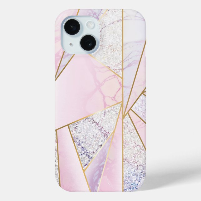 Marmorquartz Rose Gold Glitzer wie Case-Mate iPhone Hülle (Rückseite)