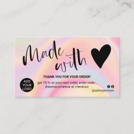 Marmorrosa danke, dass Sie mit Liebe gemacht Visitenkarte