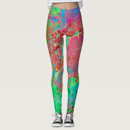 Marmorrosa Grüne Abstrakte künstlerische Leggings