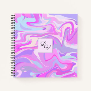 Marmorrosa Lila Türkis Notizbuch