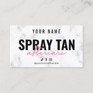 Marmorrosa Spray Tan Aftercare Card Visitenkarte