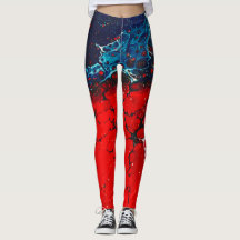 Marmorrote, weiße und Abstrakte Leggings