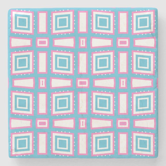 Marmorsäulen-Untersetzer auf dem Wavy Square Steinuntersetzer (Vorderseite)