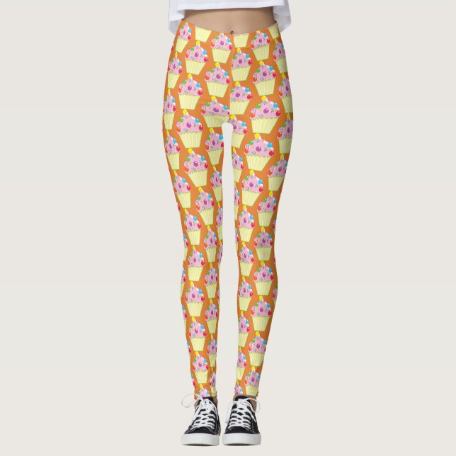 Marmorschokolade CUPCAKE Leggings (Vorderseite)