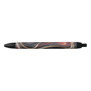Marmorschwarz und roter Stift (schwarze Tinte)