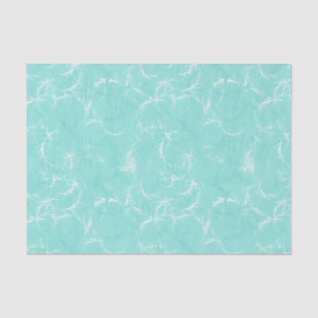 Marmorschwingenprint, Aqua/Rotkehlchen, Eigelb Seidenpapier (Vorderseite)