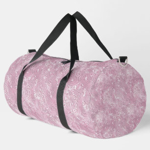Marmorseidenmoirmuster in trostlosem Rosa Duffle Bag