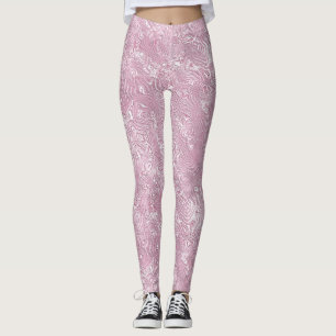 Marmorseidenmoirmuster in trostlosem Rosa Leggings