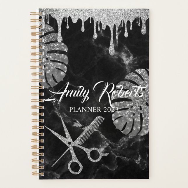 Marmorsilber Sparkling Salon Planner Planer (Vorderseite)