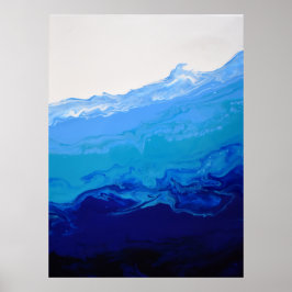 Marmorskulptur Navy Sapphire Blue Water Fluid Marb Poster