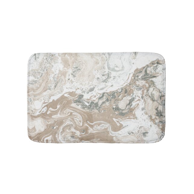 Marmorstein Abstrakt cremig Beige Elfenbein grau Badematte (Vorderseite)