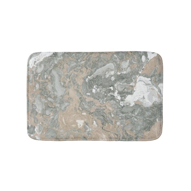 Marmorstein Abstrakt cremig Beige Elfenbein grau Badematte (Vorderseite)