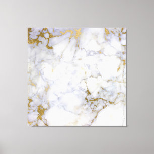Marmorstein Abstrakt Gold Silver White Carrara Leinwanddruck