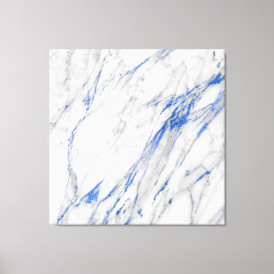 Marmorstein Abstrakt White Gray Carrara Blue Navy Leinwanddruck