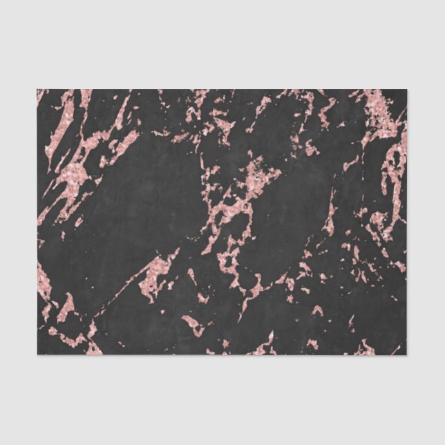 Marmorstein aus schwarzem und rosa Glitzer Seidenpapier (Vorderseite)