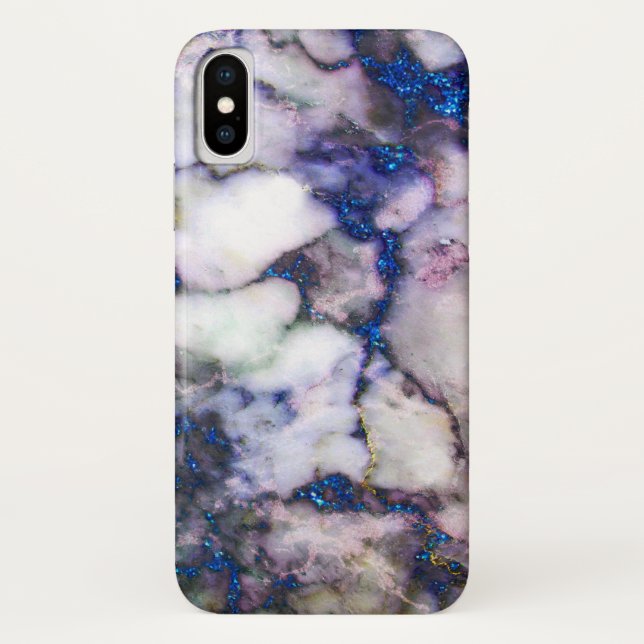 Marmorstein in den Farben Weiß, Grau und Rosa Case-Mate iPhone Hülle (Rückseite)