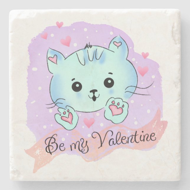 Marmorstein-Unterlage Valentinstag Von Mine Steinuntersetzer (Vorderseite)