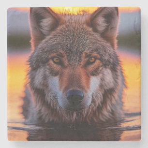 Marmorstein-Unterleger-Wolf Steinuntersetzer