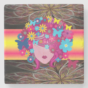 Marmorstein Untersetzer Floral