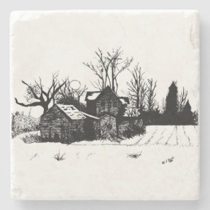 Marmorstein Untersetzer - Ink Winter Farmstead