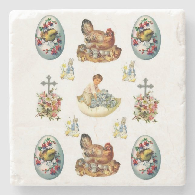 Marmorstein Untersetzer Oster (Vorderseite)