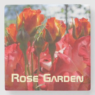 Marmorstein Untersetzer Rose Garten Rote Rosen