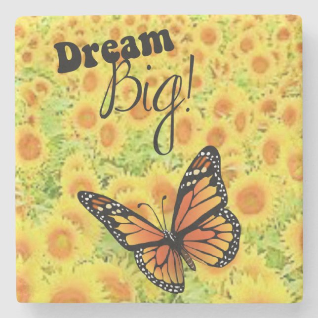 Marmorstein Untersetzer Sonnenblume (Vorderseite)