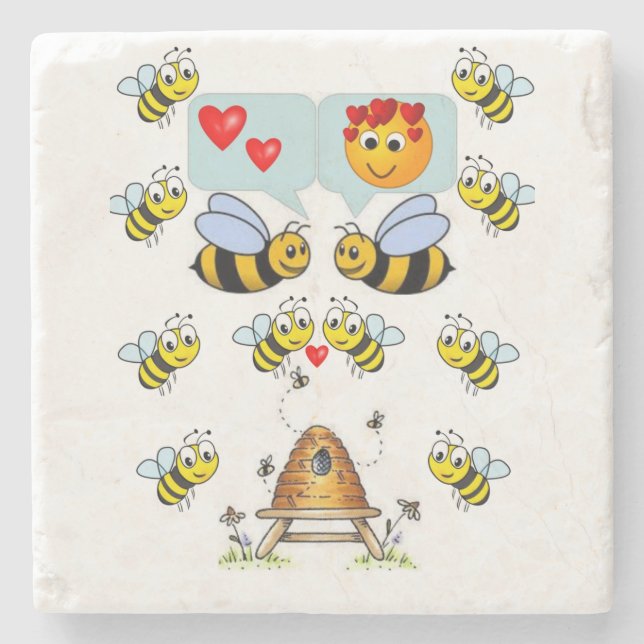 Marmorstein Untersetzer Valentinstag (Vorderseite)