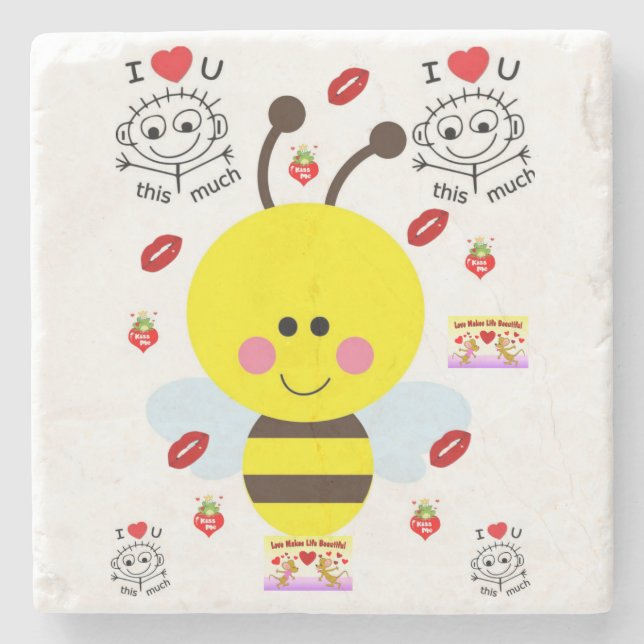 Marmorstein Untersetzer Valentinstag (Vorderseite)