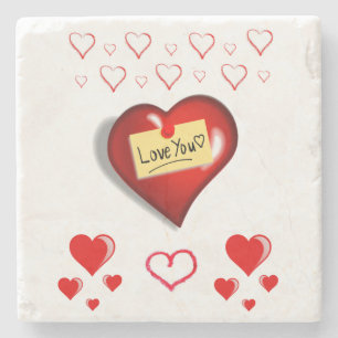 Marmorstein Untersetzer Valentinstag
