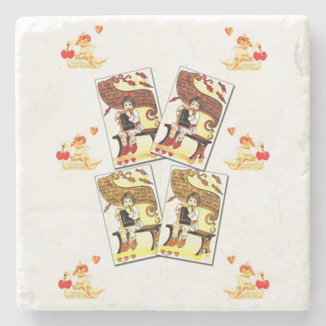 Marmorstein Untersetzer Valentinstag (Vorderseite)