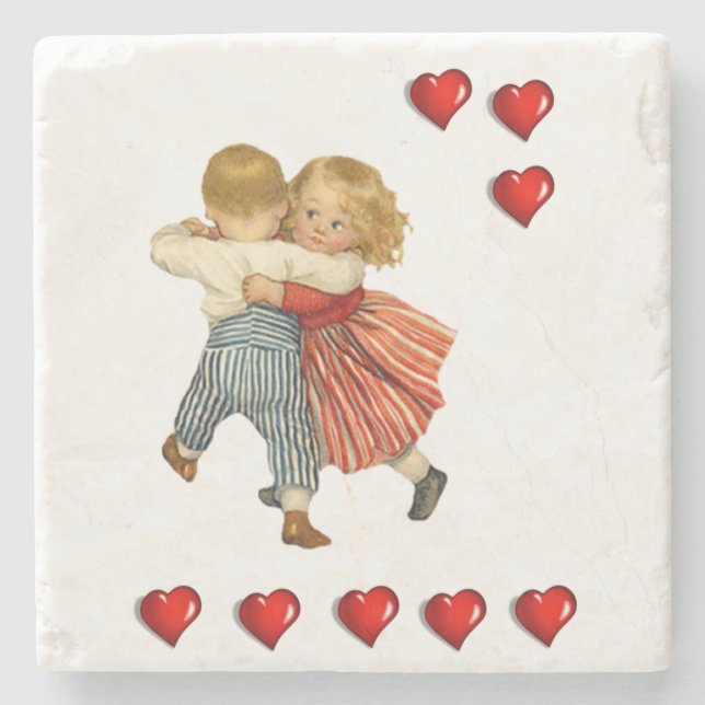 Marmorstein Untersetzer Valentinstag (Vorderseite)