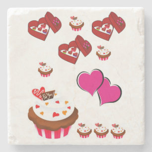 Marmorstein Untersetzer Valentinstag