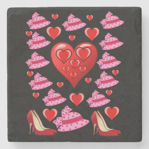 Marmorstein Untersetzer Valentinstag