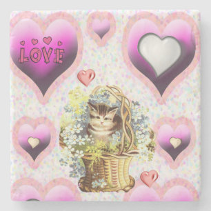 Marmorstein Untersetzer Valentinstag