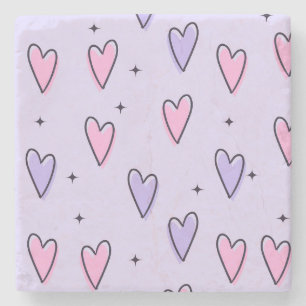 Marmorstein-Untersetzer Valentinstag Rosa Lila Steinuntersetzer