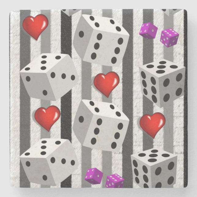 Marmorstein Untersetzer Würfel (Vorderseite)