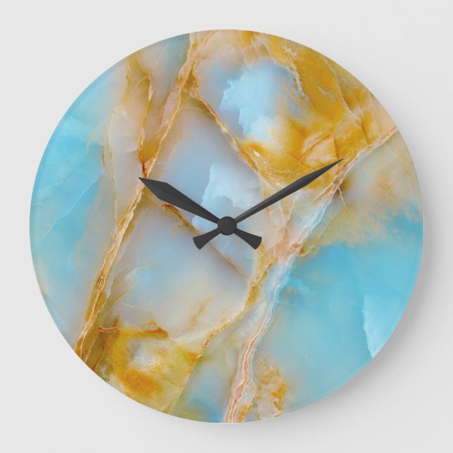 Marmorstruktur, buntes Onyx-Interieur. Große Wanduhr (Vorderseite)