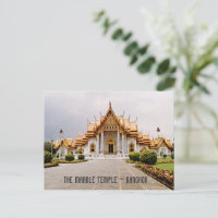 Marmortempel Gold über Khmer Lion Bangkok Card