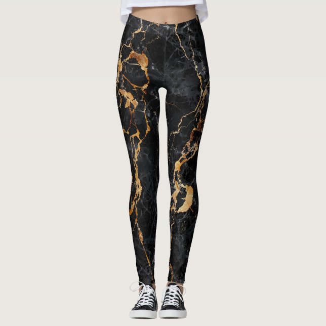 Marmortextur: Elegante Steinfläche. Leggings (Vorderseite)
