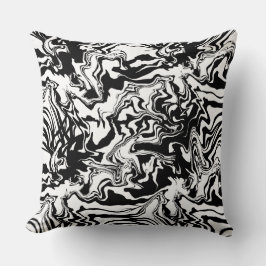 Marmortextur - Schwarz/Weiß Abstrakt nahtlos Kissen